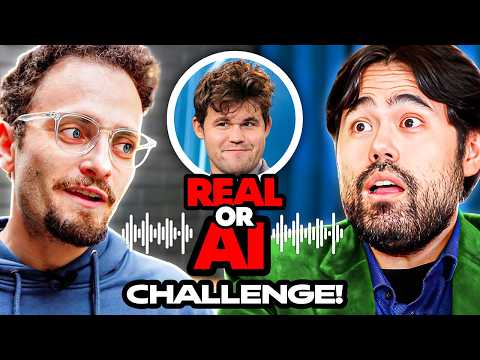 Hikaru and GothamChess PLAY Our Human or AI CHALLENGE (MAGNUS or AI VOICE?!)