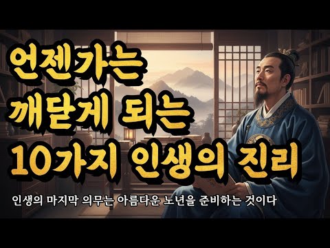 인생의 마지막 의무는 아름다운 노년을 준비하는 것이다 | 채근담, 탈무드, 묵자, 석가모니 말씀 | 언젠가는 깨닫게 되는 10가지 인생의 진리