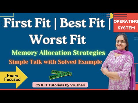 OS 20 : First Fit, Best Fit, Worst Fit Memory Allocation | Solved Example