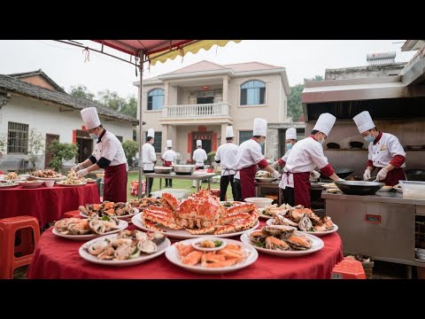 随200来福州农村参加传统婚礼,5000元一桌,帝王蟹、海参、琵琶虾应有尽有!【我是忐忑妞】