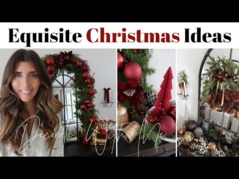 Exquisite Christmas Decorating Ideas / Burgundy & Copper Christmas Decorate With Me