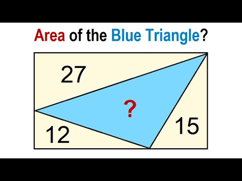 Find the Area of the Blue Triangle Inside of a Rectangle