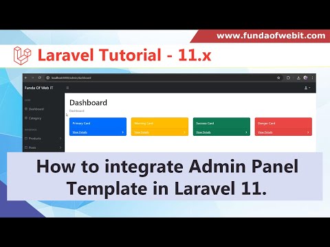 Laravel 11 Admin Panel integration from scratch | How to integrate Admin Panel in Laravel 11