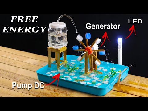 How to Make a Free Energy And Water Wheel For Aquarium - Build a Water Fountain DIY Very Easy