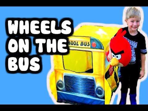 WHEELS ON THE BUS Go Round and Round "Kid Song" with My Little Pony & Angry Birds Toys
