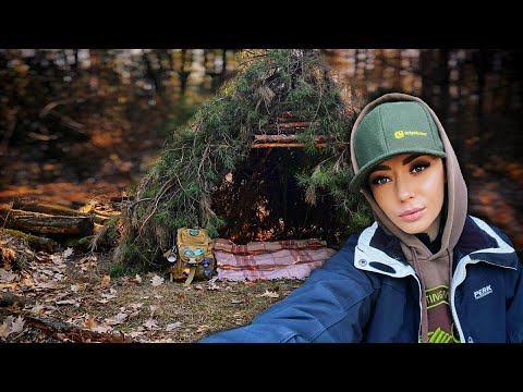 Building Natural Survival Shelter in the Woods  | Bushcraft Adventure
