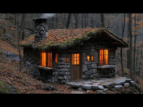 How To Build A Complete And Warm Handmade Stone Shelter - Full Video