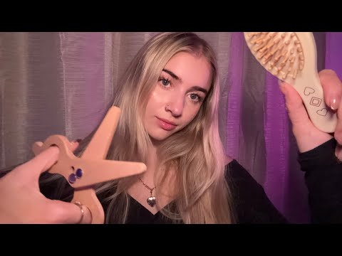 ASMR Fast Wooden Haircut, Makeup, and Skincare✂️