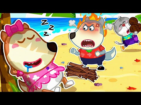 Люси, просыпайся! | Волфу пытается выжить на острове 24 часа | Wolfoo Russian