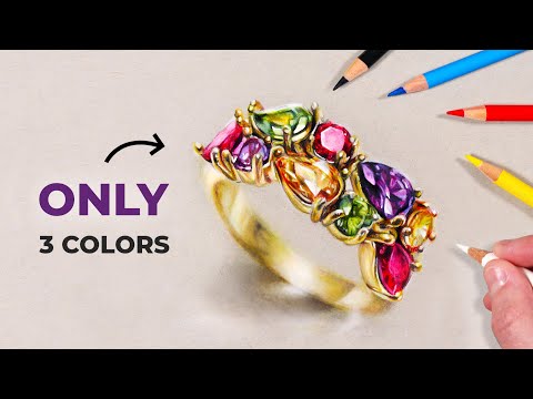 DRAWING REALISM WITH ONLY 3 COLORS *5 Colored Pencils*