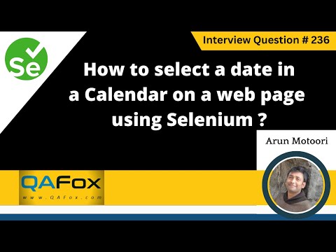 How to select a date in a Calendar on a web page using Selenium (Selenium Interview Question #236)