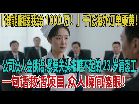 「谁能破解我送 1000 万！」千亿海外订单要黄！公司没人会俄语！紧要关头被排挤的 23 岁清潔工，一句话救活项目！众人瞬间傻眼！