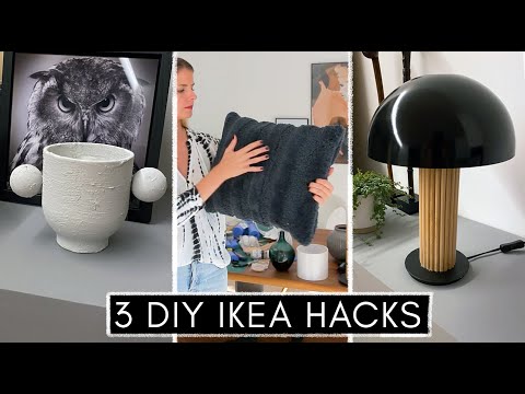 3 IKEA Hacks - DIY Lamp, Paint a Vase with Baking Soda & Sew a Cushion from a Carpet