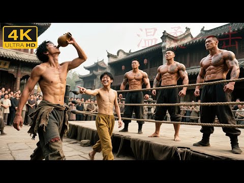 Drunken beggar appears and instantly defeats all after Japanese boxing champion mocks kung fu.