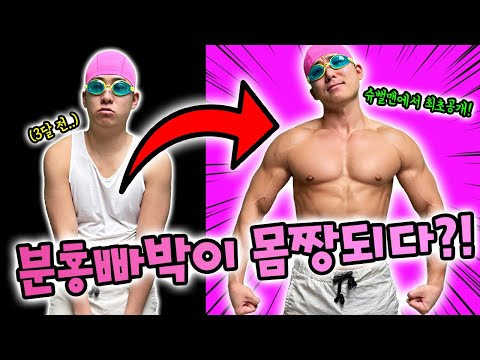분홍빠박이의 숨겨진 복근 공개합니다.. 분빡이 근육 최초 공개!!