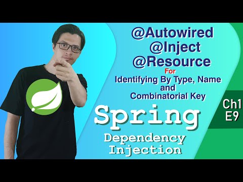 @Autowired, @Inject & @Resource | Dependency Injection | Spring Tutorial |Ch1|E9|