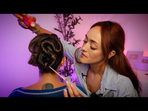 ASMR Ballroom Updo Hairstyle | Sleek Styling, Brushing, Gel Application & Relaxing Tingle Triggers