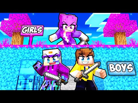 GIRL HUNTERS vs BOY SPEEDRUNNERS REMATCH in Minecraft!