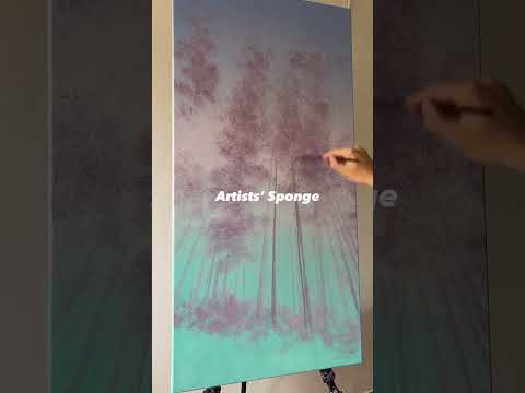 How To Create Leaves &amp; Branches 🍃 #acrylicpainting #arttutorial #paintinglesson