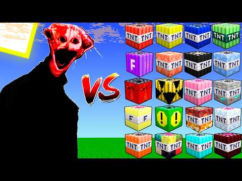 All MEGA Horror Bosses vs All TNT's in Minecraft! BloodBath, Wither Storm, Siren Head!