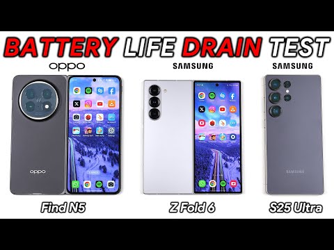 OPPO Find N5 vs Samsung Z Fold 6 vs Samsung S25 Ultra Battery Life DRAIN Test!