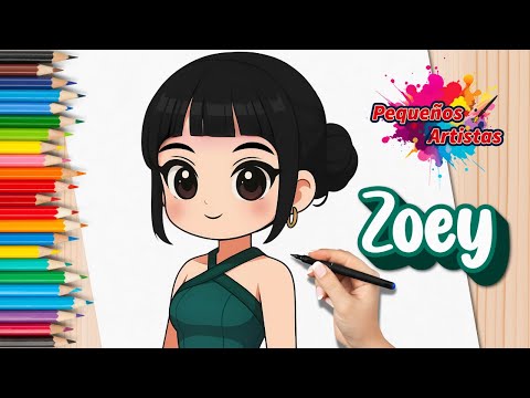 Draw and Color ZOEY ❤️ The K-pop Warriors 🎤 Easy Step-by-Step Tutorial for Kids