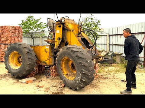 How To Change The Sealing Ring On A Wheel Loader Tire // The Most Amazing Process Of Retreading Old