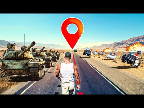 Crossing GTA 5 in a straight line but wanted level increases