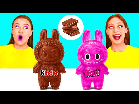 Tantangan Permen Karet VS Makanan Coklat | Pertempuran Makanan BaRaFun Gold Challenge