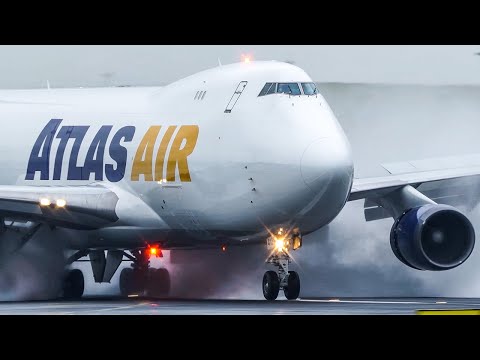 BOEING 747 HARD LANDING with SHAKING FLAPS + 60 Mins of Aviation (4K)
