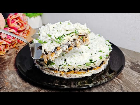 You won't find anything tastier! Salad "Snow Forest" You have to try it! New Year's salad with