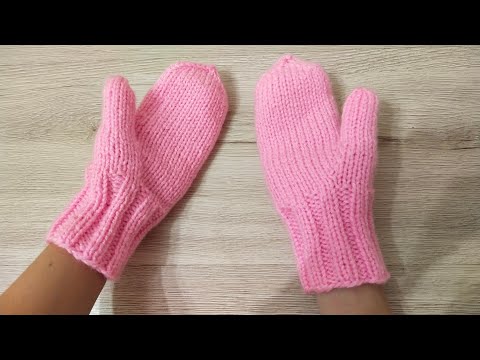 Детские варежки спицами ✨ легко и быстро 🤗 на трёх спицах ✅