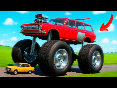 THE LEGEND OF THE MONSTER TRUCK MADE FROM A GAZ 24 MONSTER TRUCK SURVIVAL IN THE LONG DRIVE