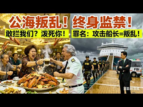 中國大爺大媽團在阿拉斯加郵輪因搶龍蝦爆發群毆，竟將滾燙咖啡潑向船長！美籍華裔總監怒了： 公海攻擊船長=叛亂！ 一聲令下，全團被FBI帶走！