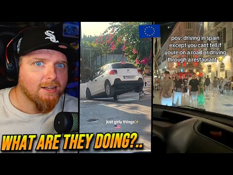 30 Minutes of Confused Americans Driving in Europe.. 🚨🚗