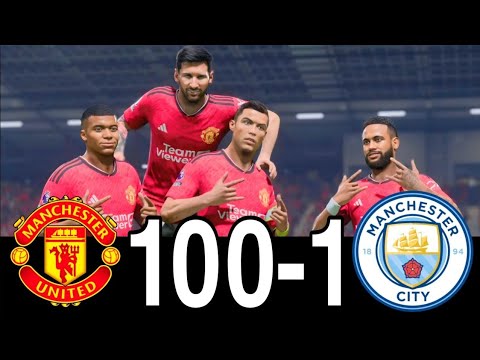 FC 24 -MESSI RONALDO NEYMAR & MBAPPE | ALL STARS | AL NASSR 100-0 MANCHESTER UNITED