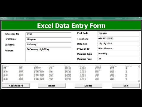 How To Create An Excel Data Entry Form With A UserForm -  Full Tutorial