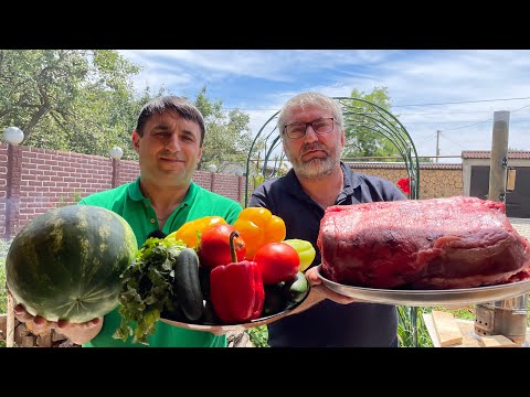 ‼️I prepared a LARGE PIECE OF WHOLE SADDLE in foil AND SHASHLIK FROM AHMED!!!‼️