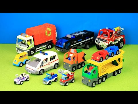 Kinderspielzeug, Playmobil, Lego, Feuerwehr, Polizei, Müllwagen, SEK, Kinderfilm für Kinder