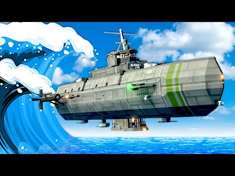 Can a Flying Submarine Survive a Tsunami?! (Stormworks)
