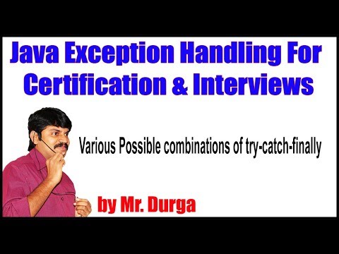 Java Exception Handling || Various Possible combinations of try catch finally|| by Durga Sir