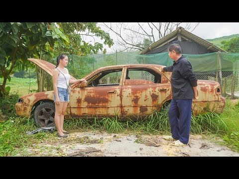 Girl Buys a Rusty Old Car Abandoned for Years to Restore It Back to Life