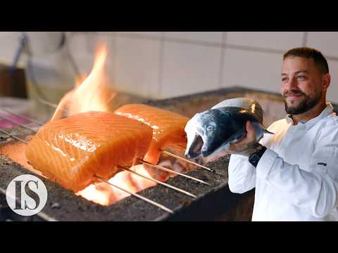 Cooking a whole salmon in a Norwegian Michelin restaurant with Andrea Selvaggini - Savage*