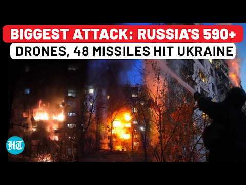 Ukraine Bombed Amid Tomahawk Demand: Russia Pummels Ukraine Mercilessly With 595 Drones, 48 Missiles