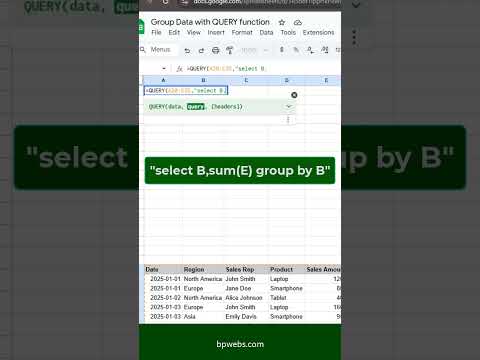 Summarize Data using Google Sheets QUERY function