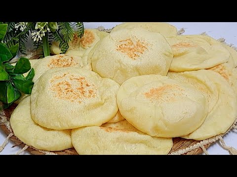 العيش الشامي الصغنن بتاع الفول والطعميه عيش طري❗️هتعملي من نص كيلو دقيق وميه اكبر كميه وبدون فرن 👌