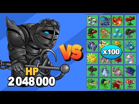 ZOMBISTEIN BLINDADO (2M HP) vs TODAS LAS PLANTAS X100 | PvZ Fusion