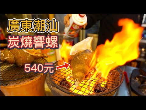 廣東潮汕頂級海鮮，540元一只炭燒響螺，30年老菜脯粥，真的好吃嗎？