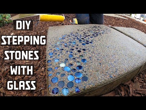 How to Make Concrete Stepping Stones with GLASS