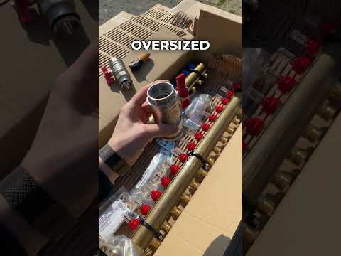 Brass manifold for radiant floor heating.